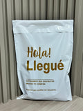 Hola llegue - Letras doradas
